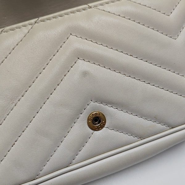 GG Marmont Mini Quilted Calfskin White