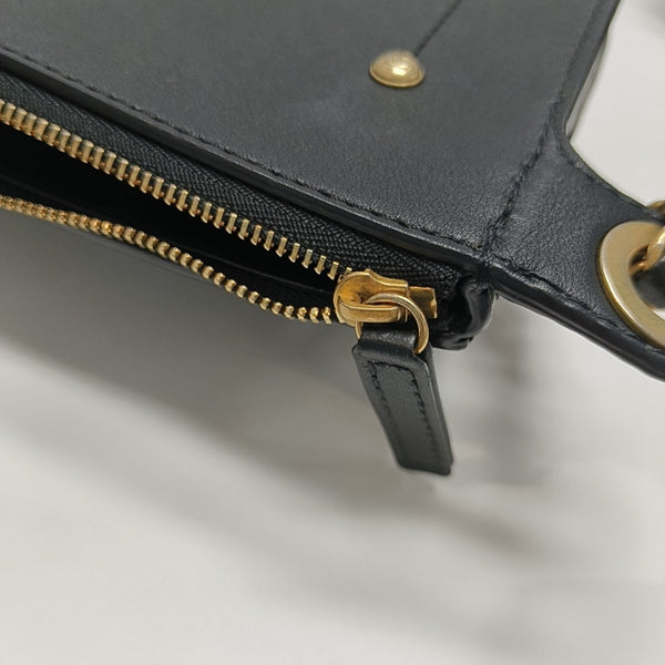 Quilted Leather Belt Bag Black