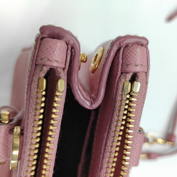 Galleria Super Mini Saffiano Calfskin Pink