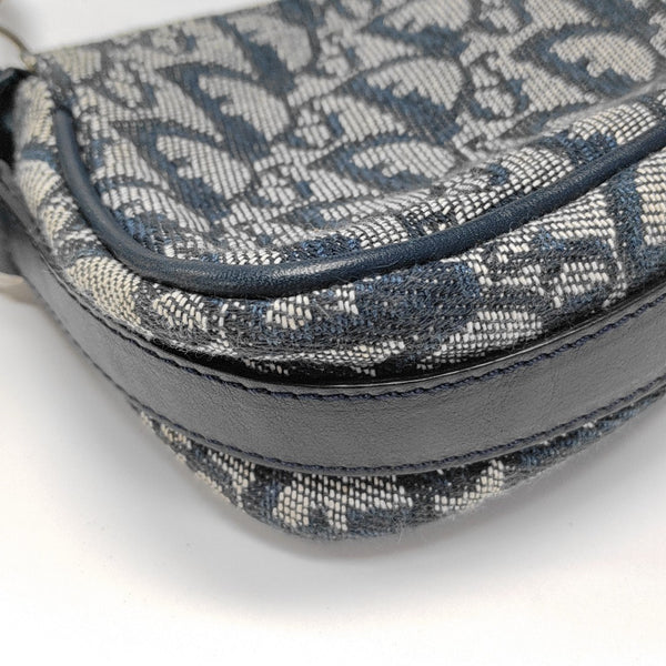 Oblique Canvas Top Handle Bag Blue