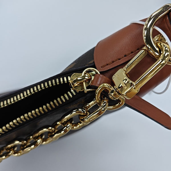 LOOP HOBO Monogram Coated Canvas Brown