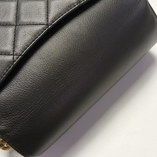 Quilted Calfskin Shoulder Bag Black