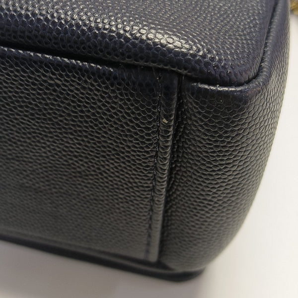 Grained Calfskin Shoulder Bag Blue