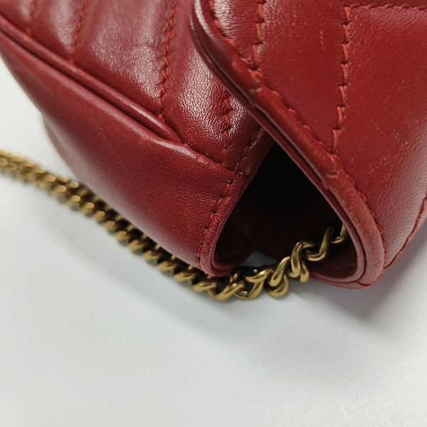 GG Marmont Mini Quilted Calfskin Red
