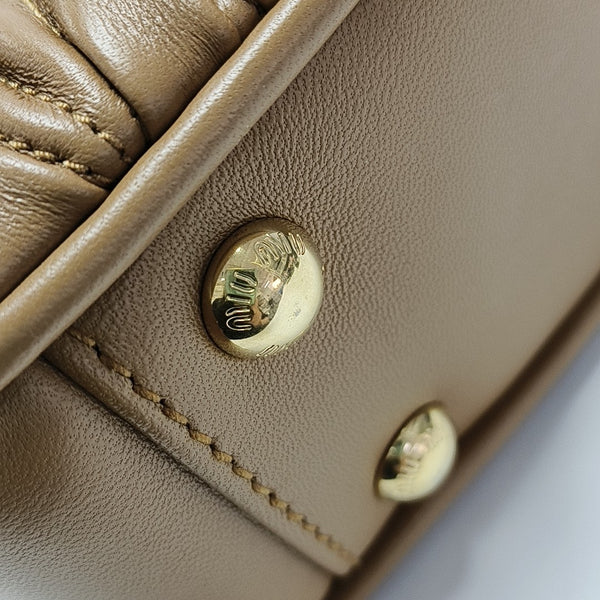Arcadie Matelassé Small Quilted Lambskin Brown