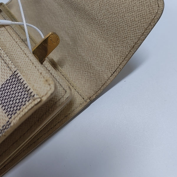 JOEY Damier Azur Coated Canvas White Wallet