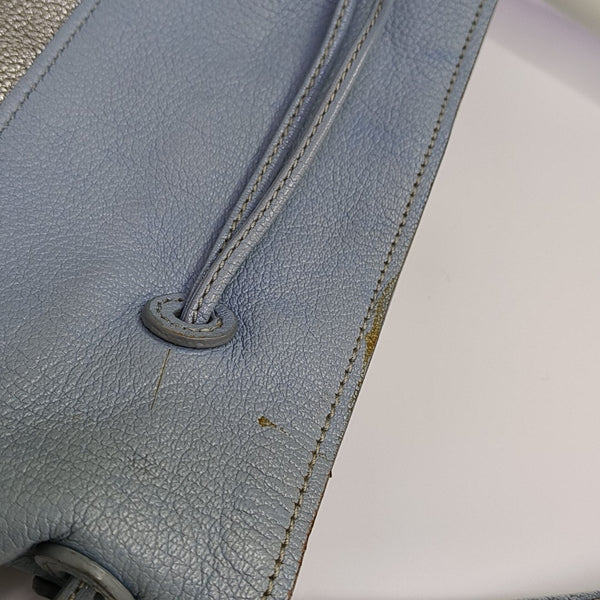 Calfskin Top Handle Bag Silver