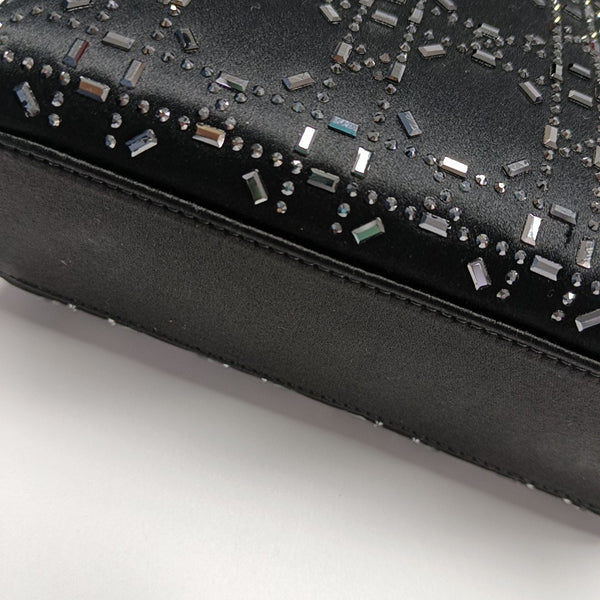 Lady Dior Mini Cannage Silk Satin Black