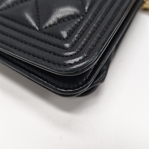 BOY CHANEL Mini Quilted Calfskin Black