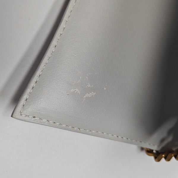 Hourglass Wallet On Chain Mini Calfskin White