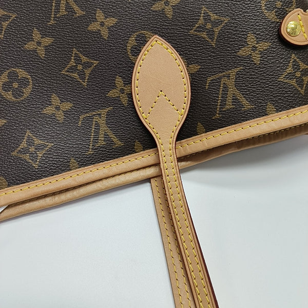 NEVERFULL MM Monogram Coated Canvas Brown