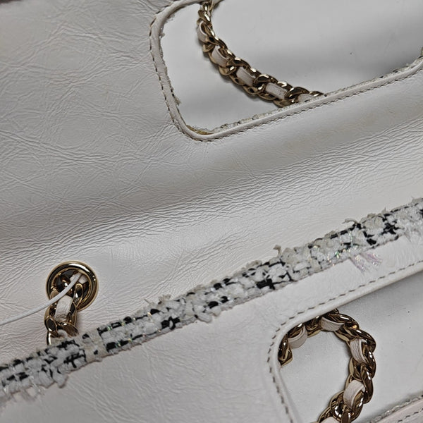 Quilted Calfskin Shoulder Bag White
