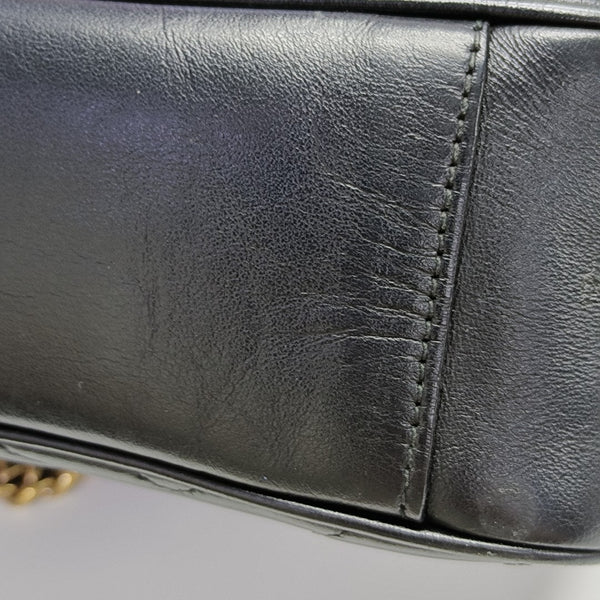 GG Marmont Small Quilted Calfskin Black