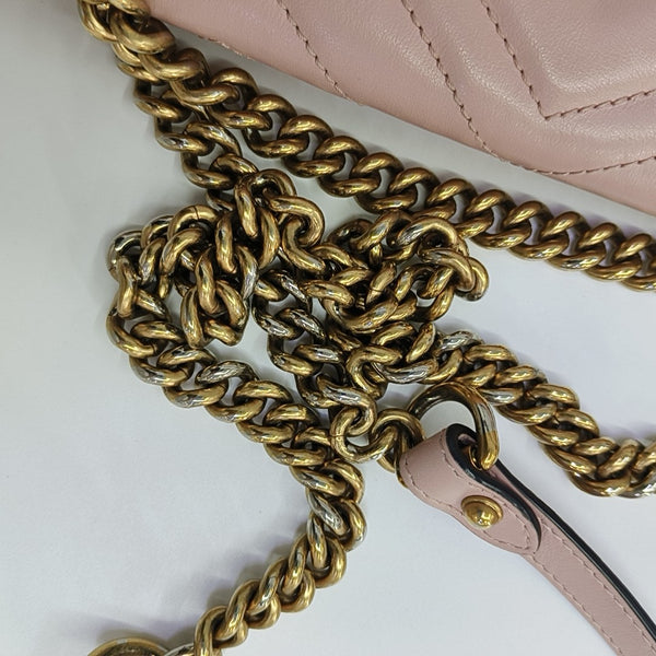 GG Marmont Medium Quilted Calfskin Pink