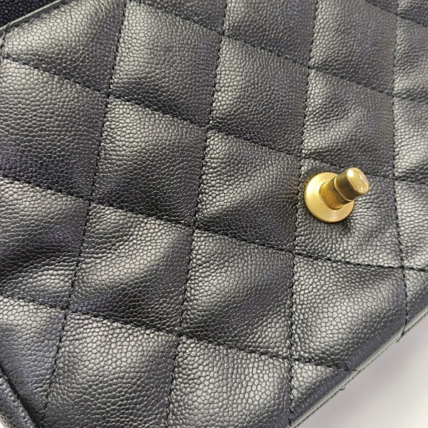 23P Large Quilted Grained Calfskin Black