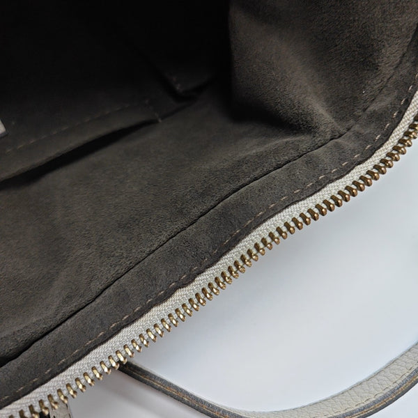 Monogram Calfskin Shoulder Bag White