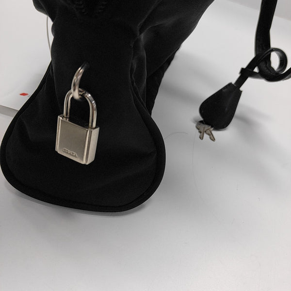 Nylon Top Handle Bag Black