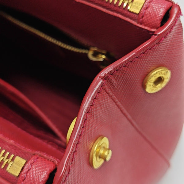 Galleria Small Saffiano Calfskin Red