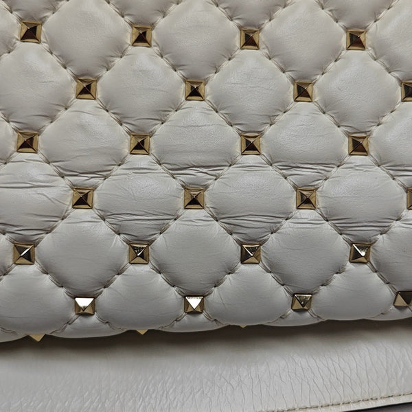 Spike Up Quilted Lambskin White