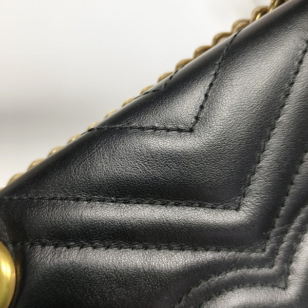 GG Marmont Small Quilted Calfskin Black