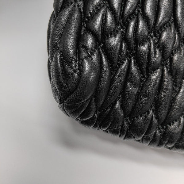 Miu Belle Quilted Lambskin Black
