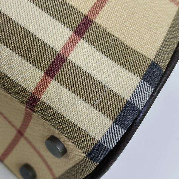 Coated Canvas Clutch Brown