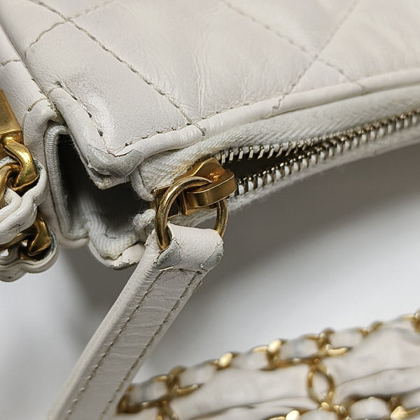 CHANEL 19 Small Quilted Calfskin White