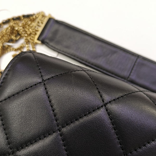 Quilted Calfskin Shoulder Bag Black