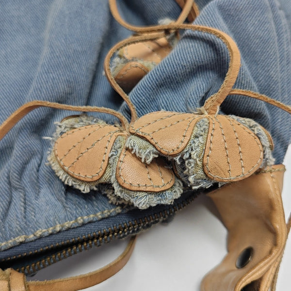 Denim Top Handle Bag Blue