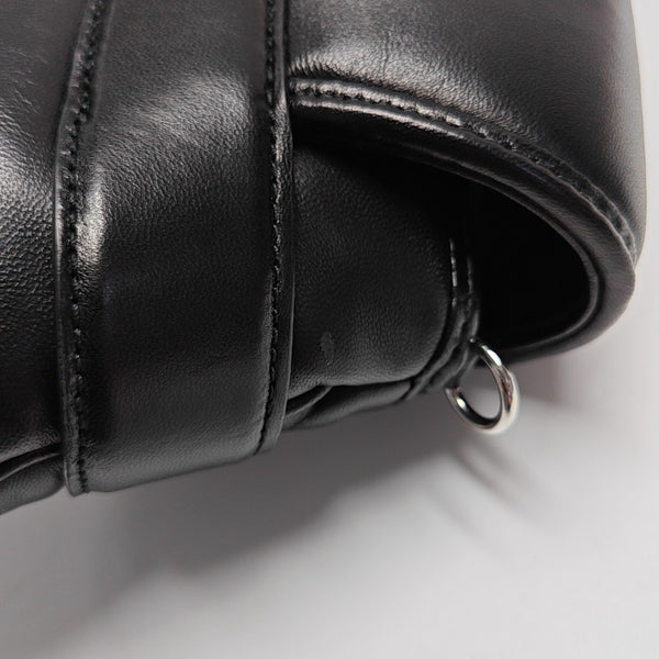Horsebit Chain Medium Quilted Lambskin Black