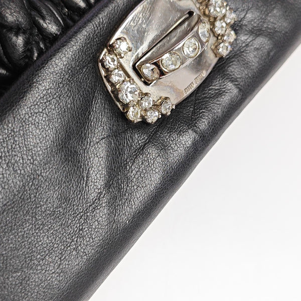 Quilted Lambskin Shoulder Bag Black