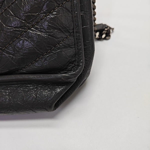 NIKI Medium Chevron Calfskin Gray