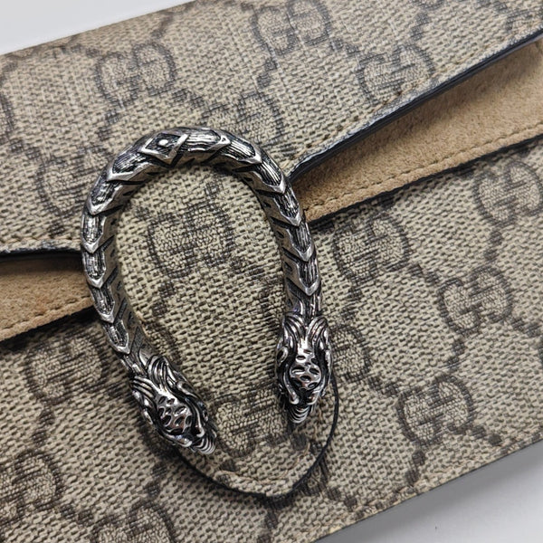 Dionysus Super Mini Monogram Coated Canvas Beige