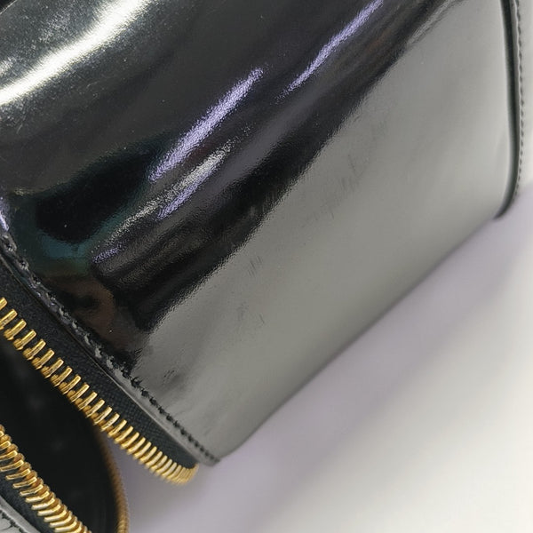VINTAGE COSMETIC BAGS Patent Leather Black