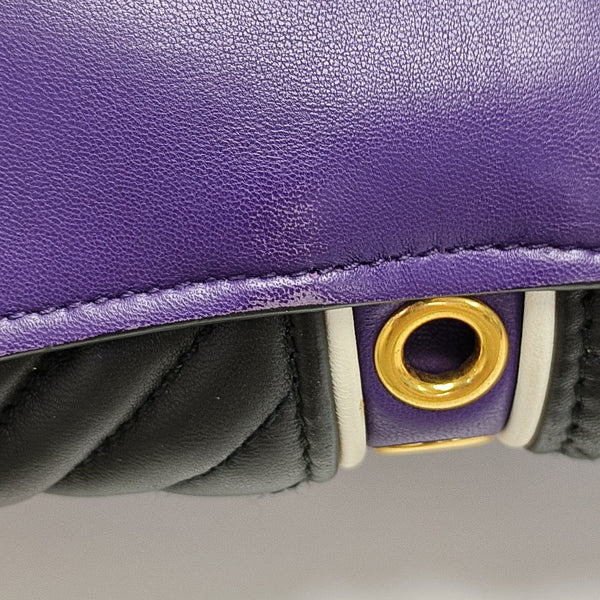 Zipper Wallet Quilted Lambskin Purple
