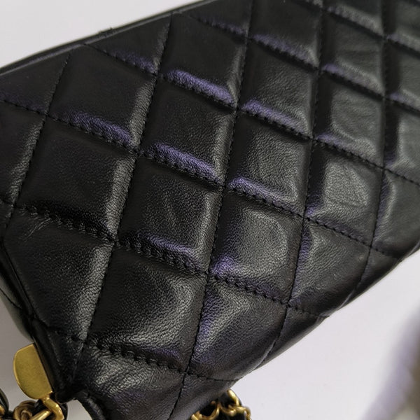 23K Quilted Calfskin Black