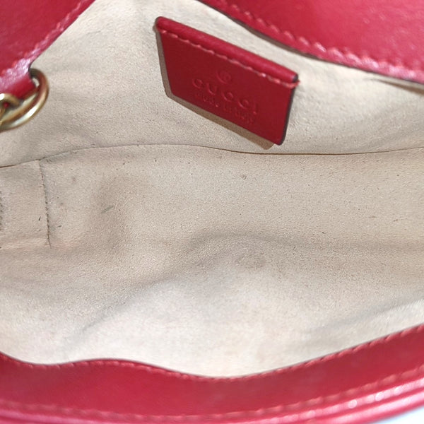 GG Marmont Mini Quilted Calfskin Red