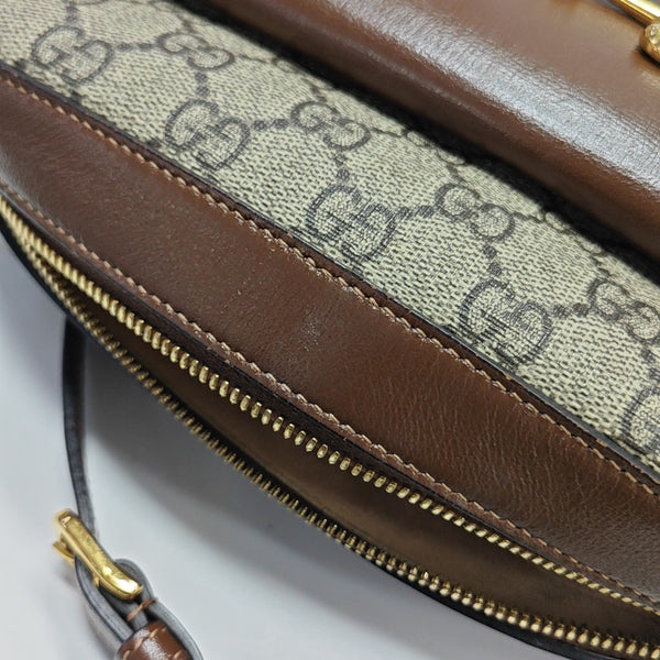 Horsebit 1955 Small Coated Canvas Beige