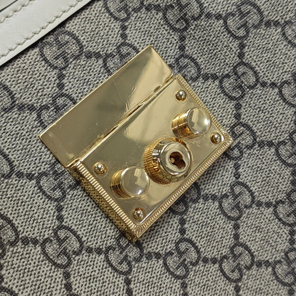 Padlock Small Monogram Coated Canvas Beige