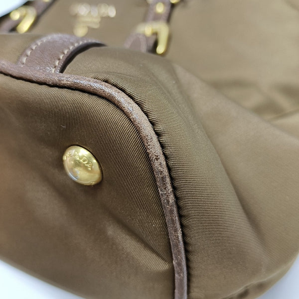 Nylon Tote Bag Brown