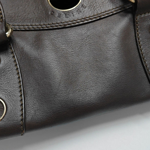 Calfskin Top Handle Bag Brown