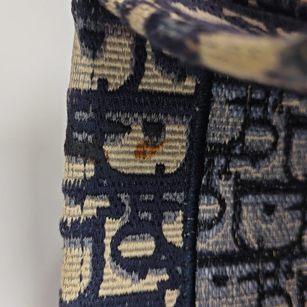 Book Tote Large Oblique Canvas Blue