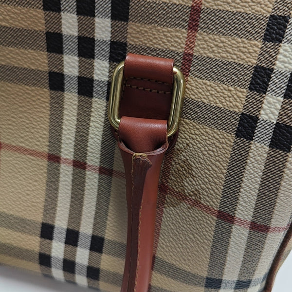 Coated Canvas Top Handle Bag Beige
