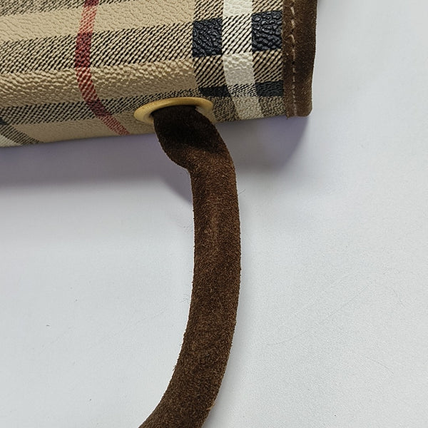 Coated Canvas Shoulder Bag Beige