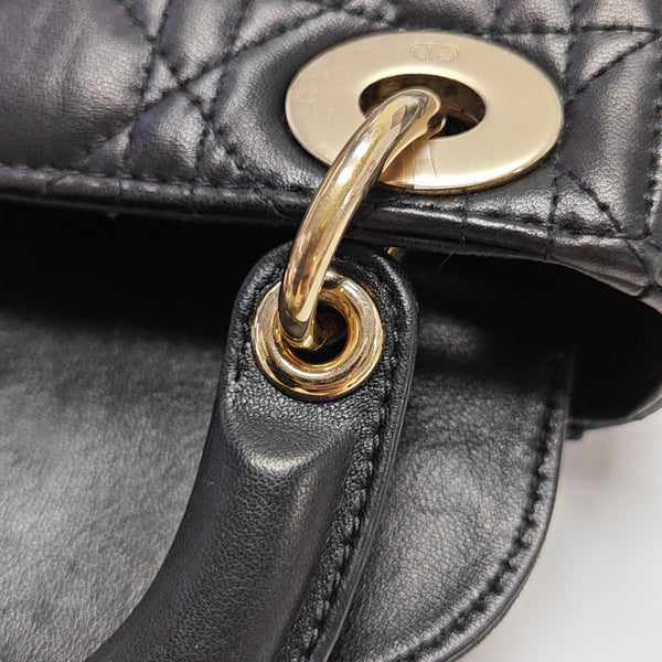 Lady Dior Mini Cannage Piel de cordero Negro