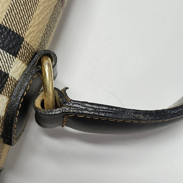 Coated Canvas Top Handle Bag Beige