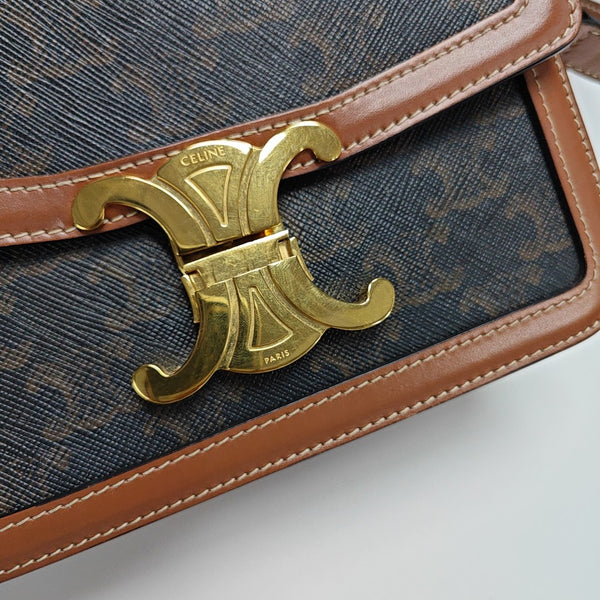 TRIOMPHE Small Coated Canvas Brown