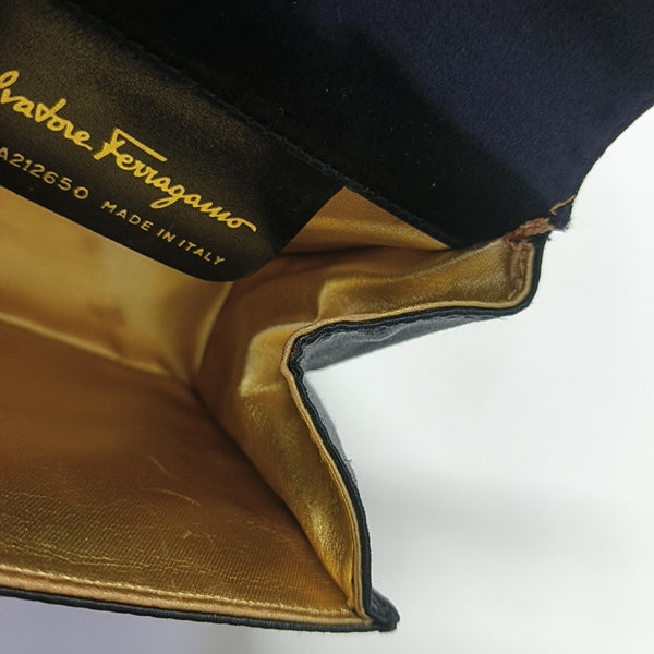 Silk Satin Top Handle Bag Black