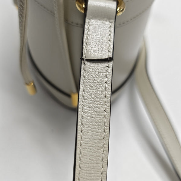 Horsebit 1955 Small Monogram Calfskin White