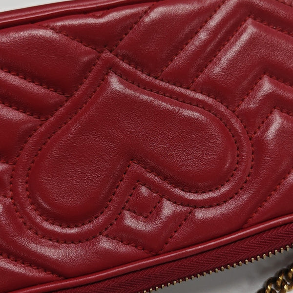 GG Marmont Mini Quilted Calfskin Red